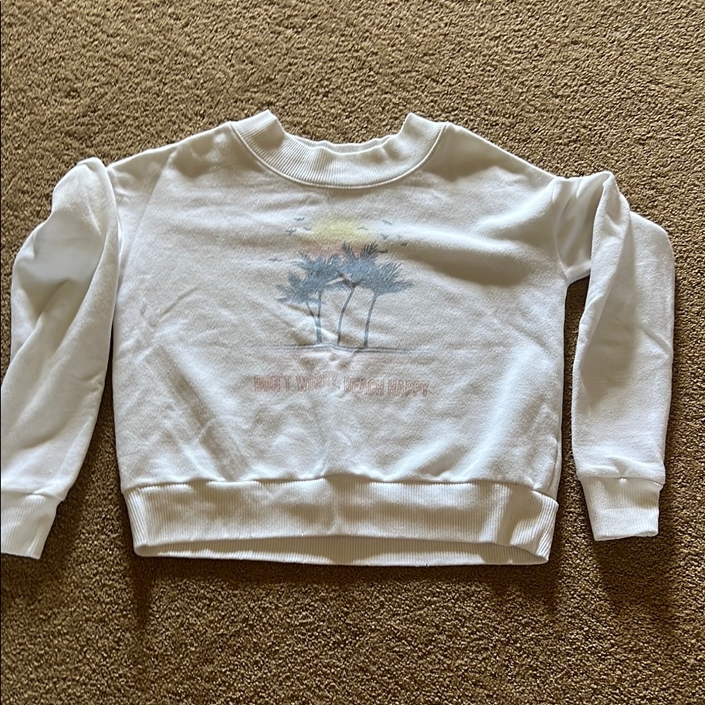 White Graphic Women's Sweater